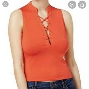 Guess Callisto lace up crop top